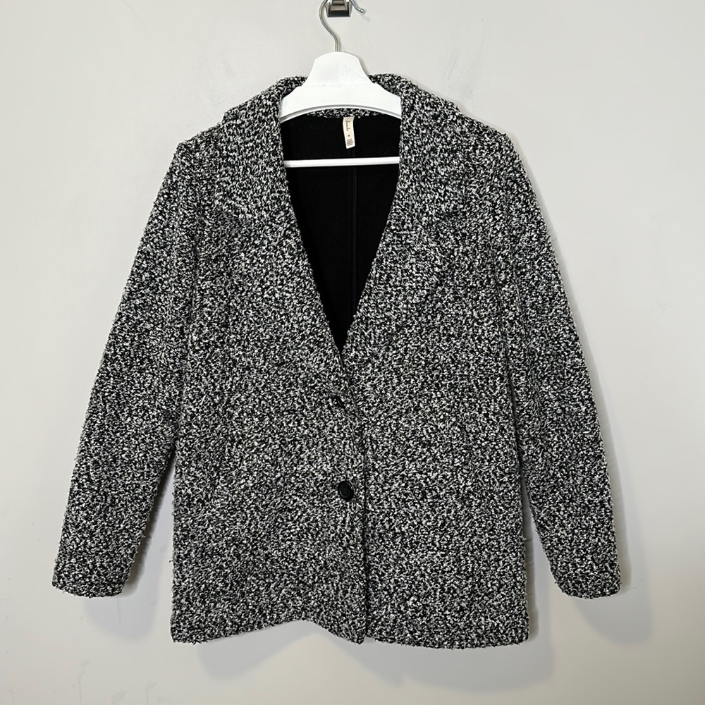 Frenchi Black White Grey Teddy Coat